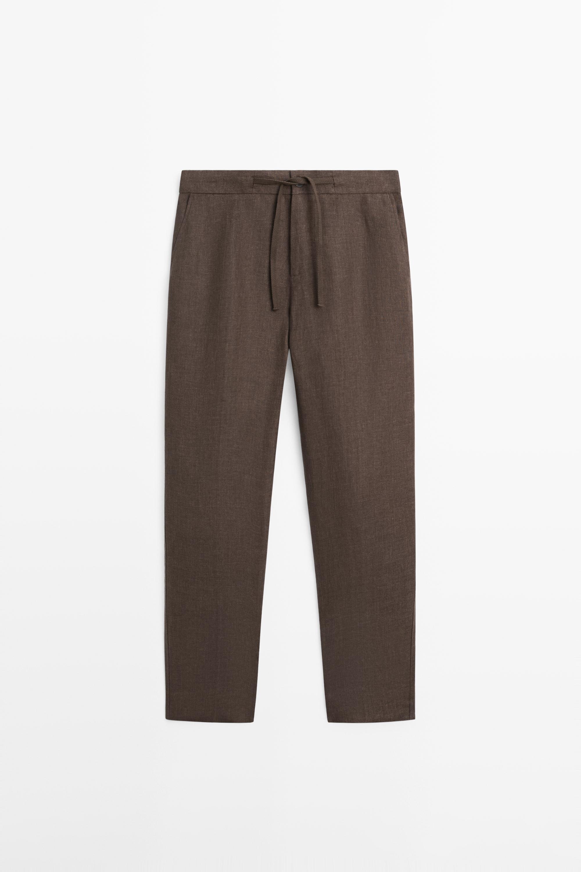 Faded total look linen trousers